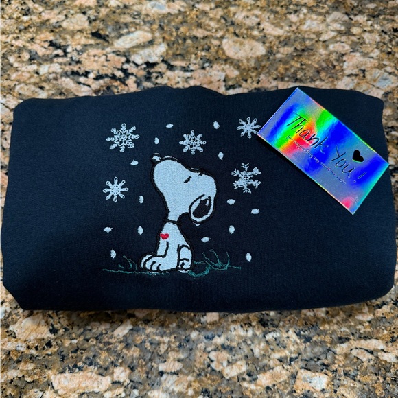 Sweaters - Snoopy snowflake embroidered Crewneck